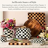 Vista 3 de MACKENZIE-CHILDS 2-Slice Toaster, Decorative Toaster for Kitchen, Black-and-White Courtly Check