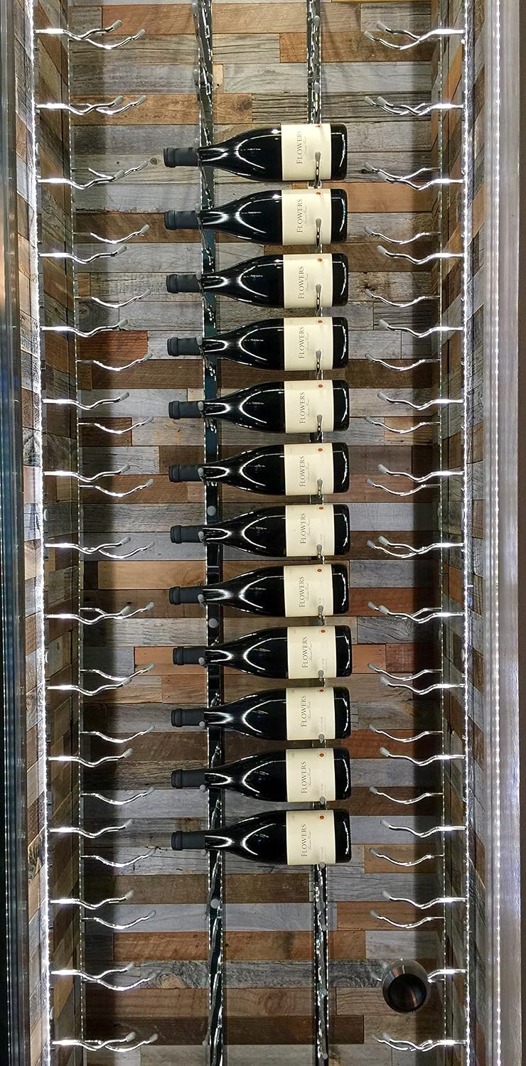 VintageView W Series Luxe Wine Rack 8 - Wall Mounted Wine Bottle Rack Kit, Stylish Modern Wine Storage with Label Forward Design (48 Bottles, Golden Bronze)
