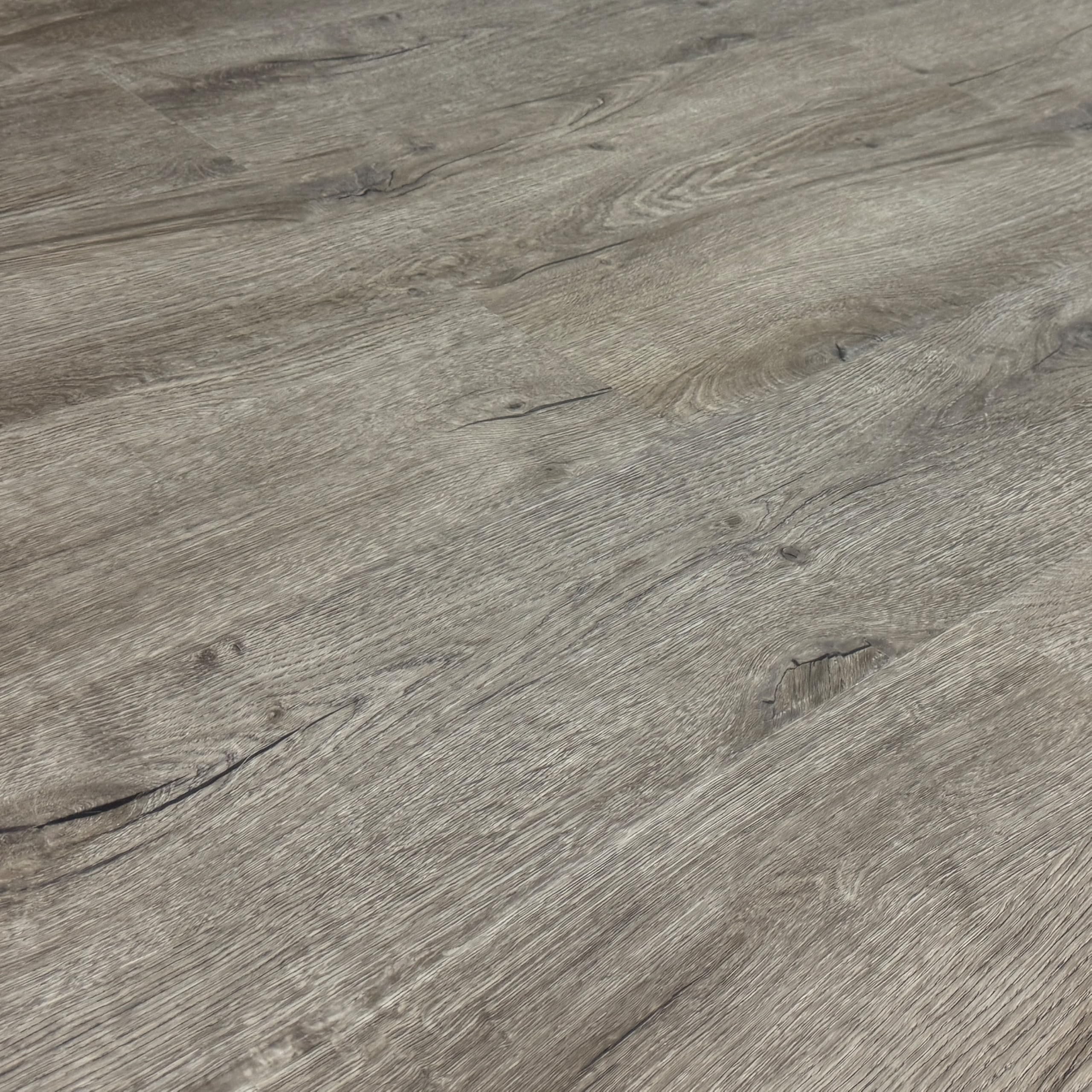 TRECOR Klick - Suelo de vinilo RIGID-SPC de diseño, tablón macizo de 5,0 mm de grosor, con capa de desgaste de 0,50 mm, resistente al agua, (roble Prestige gris, 1 m² | suelo de vinilo)