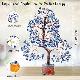 Lapis Lazuli Chakra Tree of Life, Crystal Tree of Life - Handmade Gemstone Tree, Feng Shui Tree, Crystal Decoration, Artificial Tree, Spiritual Gifts, Money Tree Bonsai, Stone Tree, Healing Crystals