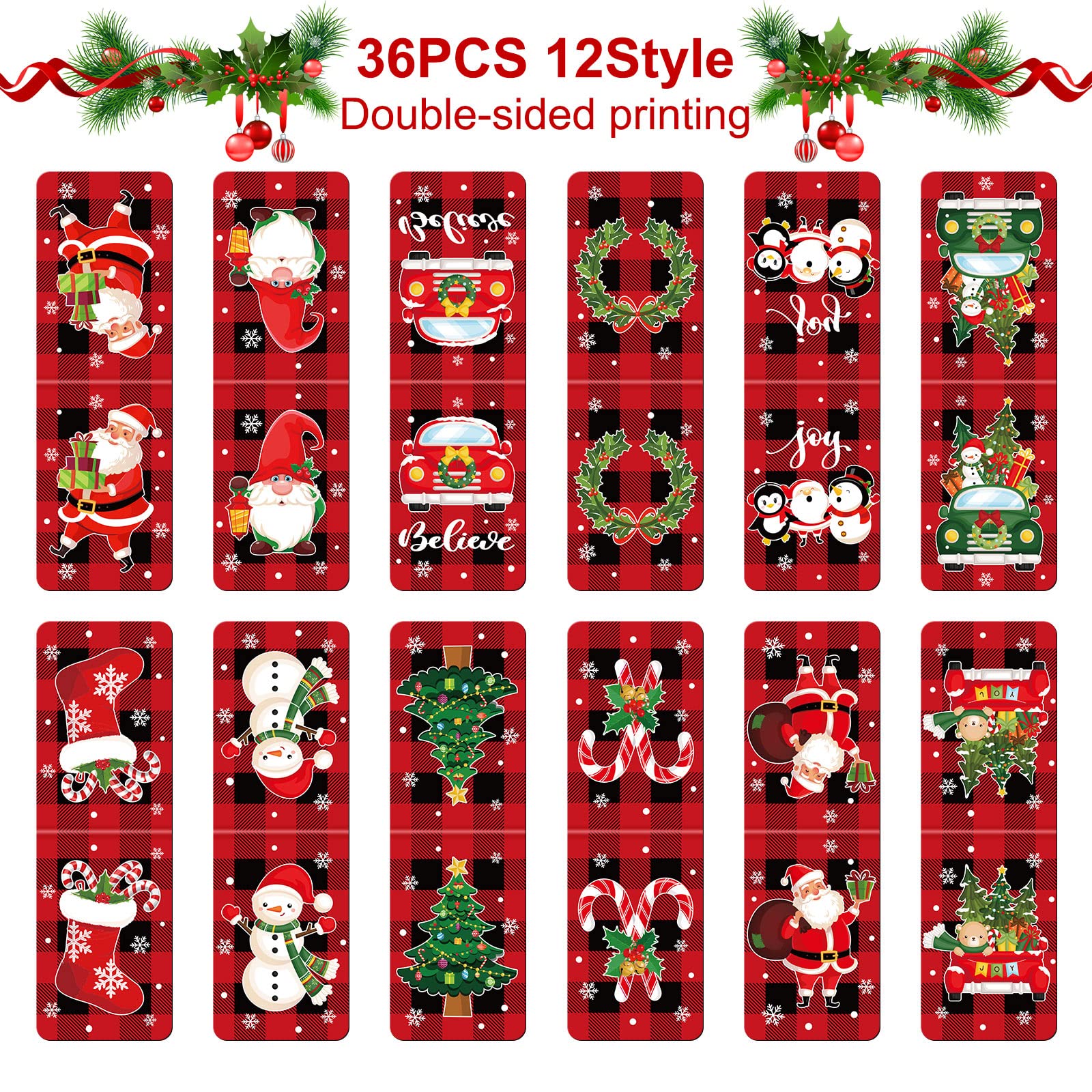 しおり ブックマーカー❁クリスマス柄 リバーシブル