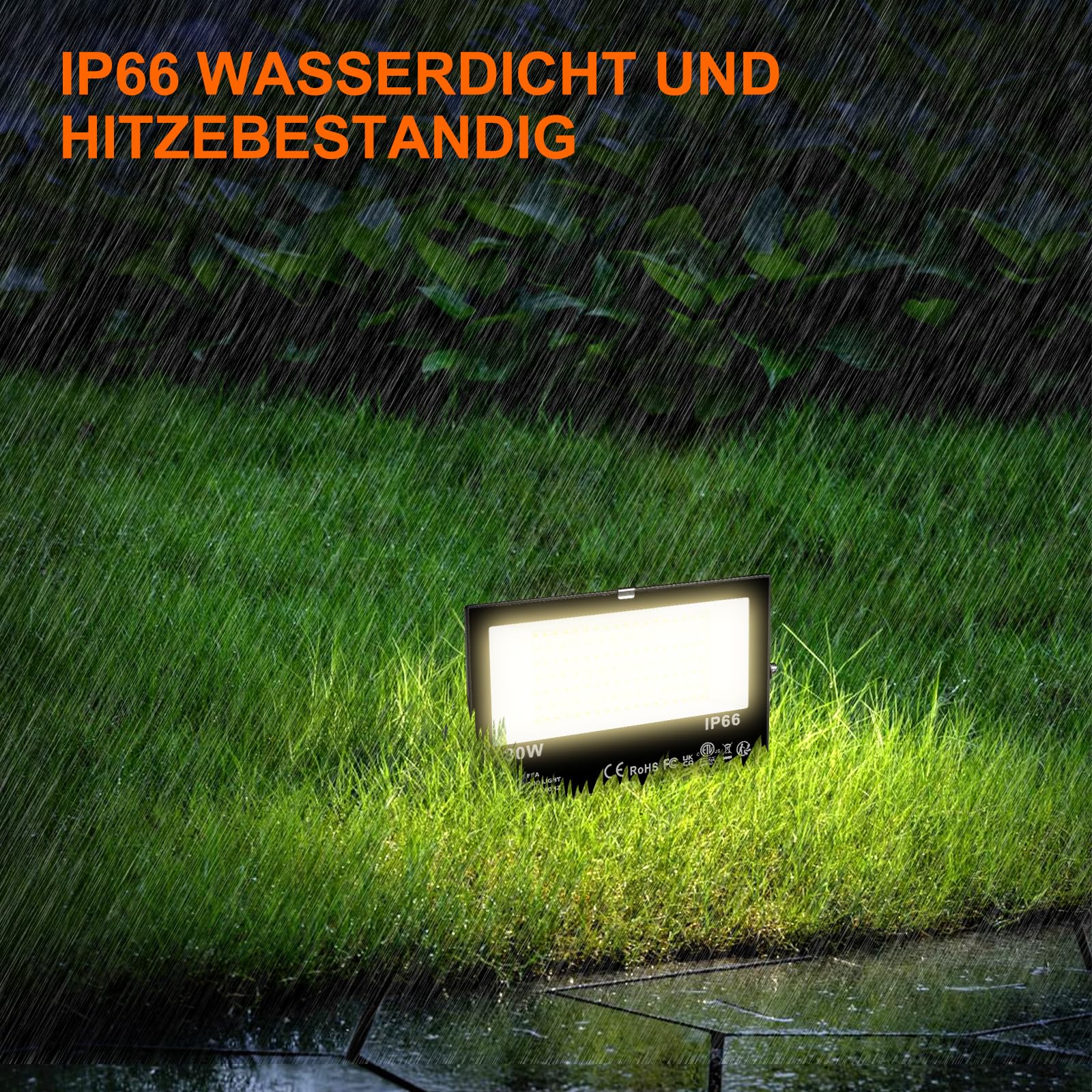DUSKTEC LED Strahler Außen RGB, Außenstrahler Bunt 80W Smart, Flutlicht Dimmbar Warmweiß Innen, Flutlichtstrahler Outdoor Bluetooth mit Stecker Farbwechsel, Baumstrahler IP66 Wasserdicht für Garten