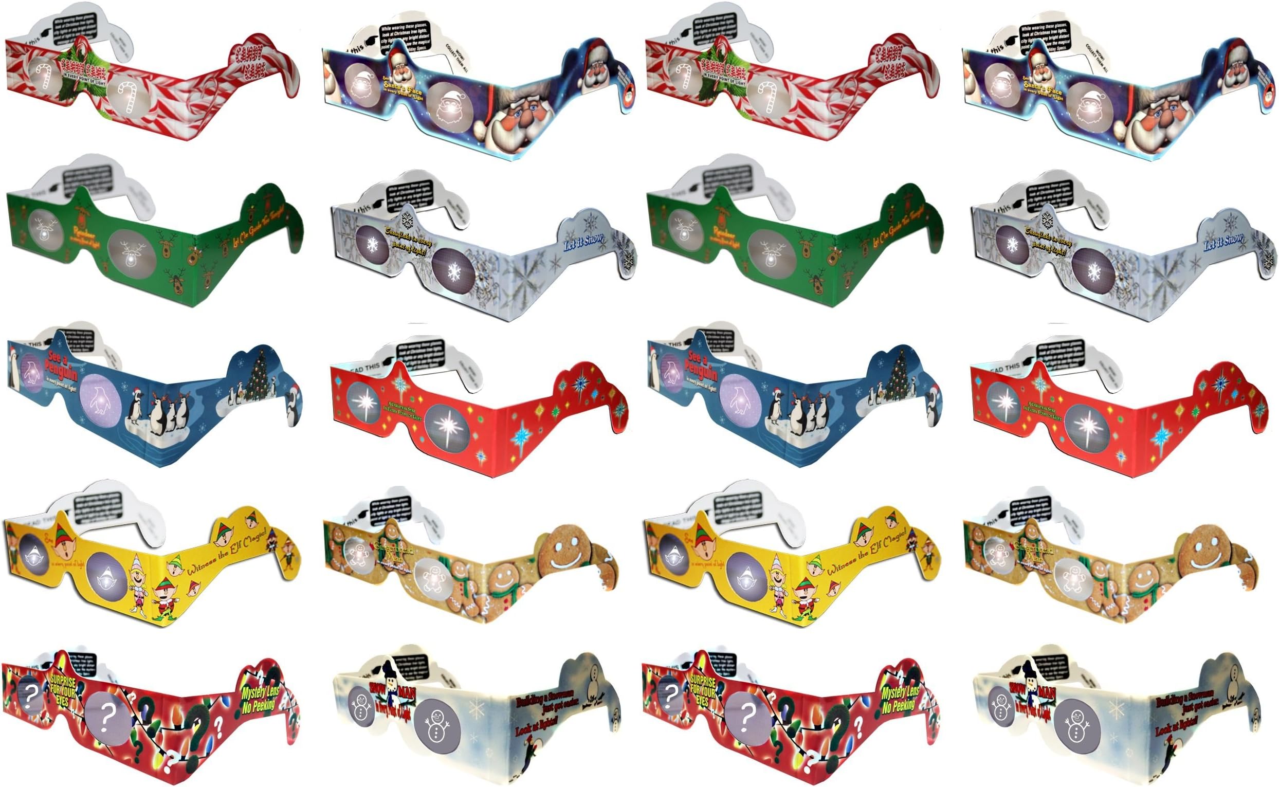 20 PAIRS 3D Christmas Glasses HolidayEyes(tm) & NEW YEAR XMAS