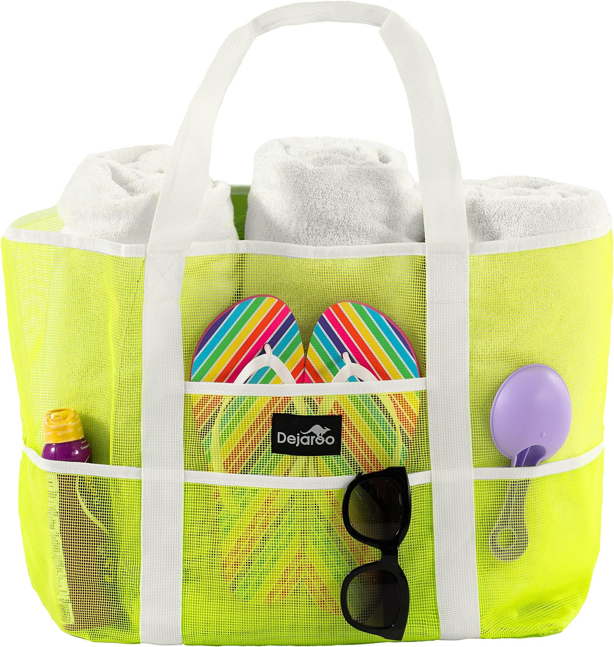 Dejaroo Mesh Beach Bag - Lightweight Tote Bag For Toys & Vacation Essentials