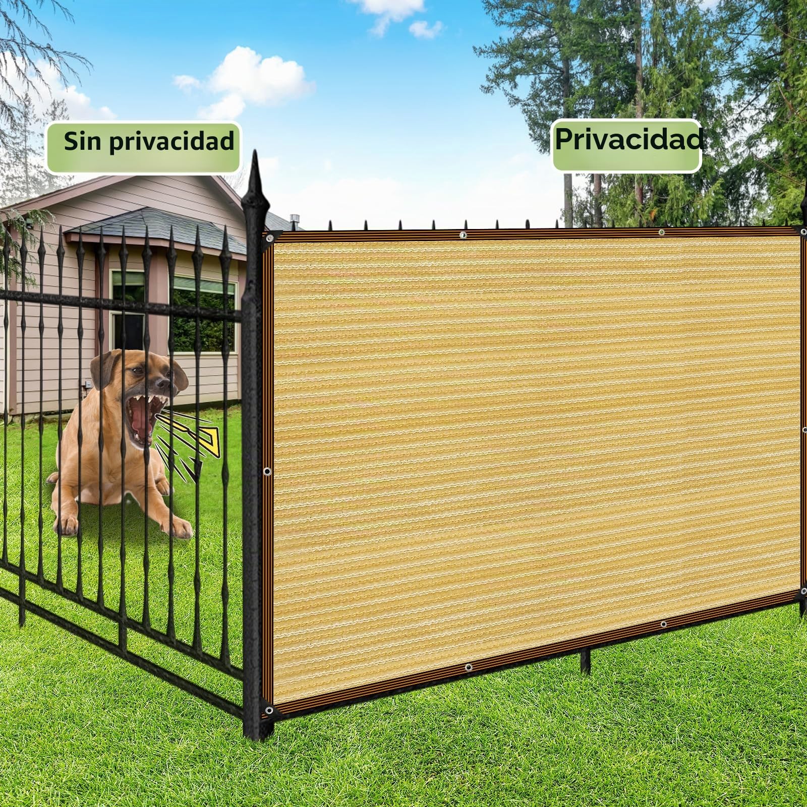 Red de sombra de 1,5 x 2 m con agujeros, adecuada para invernaderos, glorietas, jardines, invernaderos, gallineros, exteriores, color beige