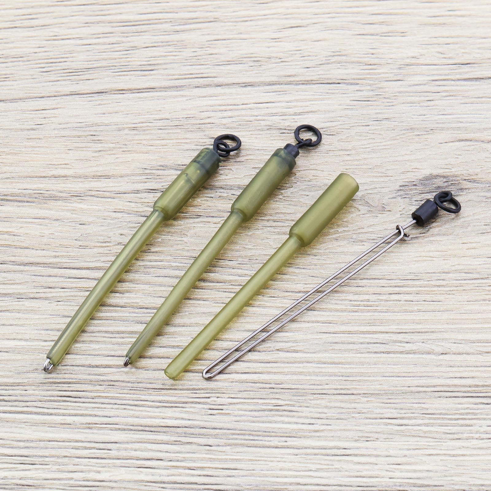 20 Set Girelle PVA Per Pesca Alla Carpa - Connettori A 8 Per Terminali, 70mm, Verde Oliva