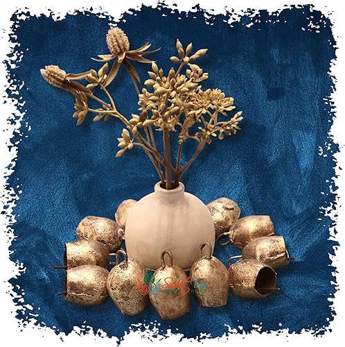 Miniatura 44 de Campanas de cascabel rústico vintage chic de ritmo musical de trineo polar, meditación, trabajo artesanal, recuerdos de fiesta, campanas de vaca