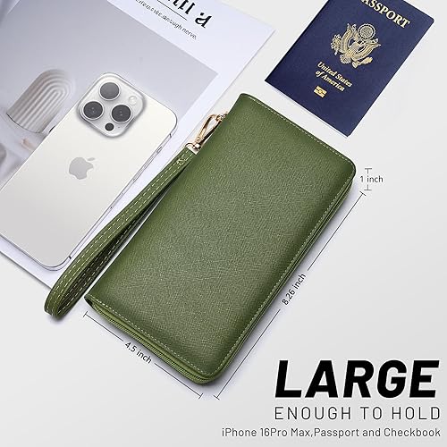 Miniatura 9 de Chelmon - Monedero para mujer de cuero genuino con bloqueo de señal RFID para tarjetas de crédito