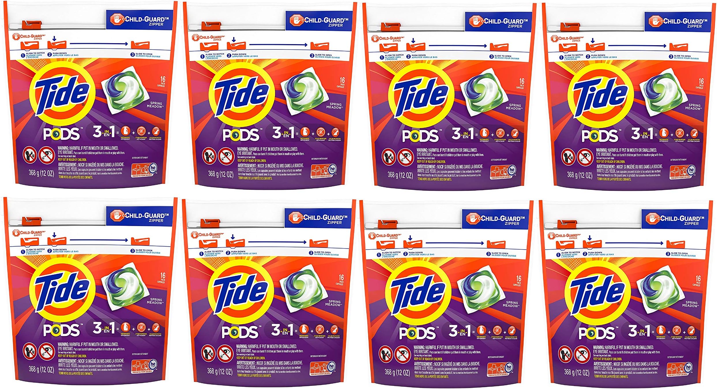 Tide Pods HE Spring Meadow 16 Pacs (8 Count)