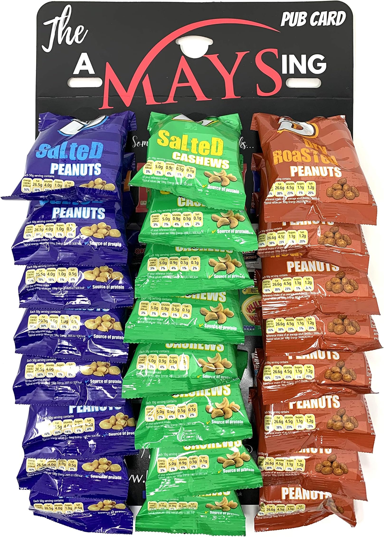 Big D Pub Nuts - BFS Original Mixed Pub Snack Cards Salted Dry Roasted & Cashews (24 Packs Mixed Salted Dry Roasted & Cashews)