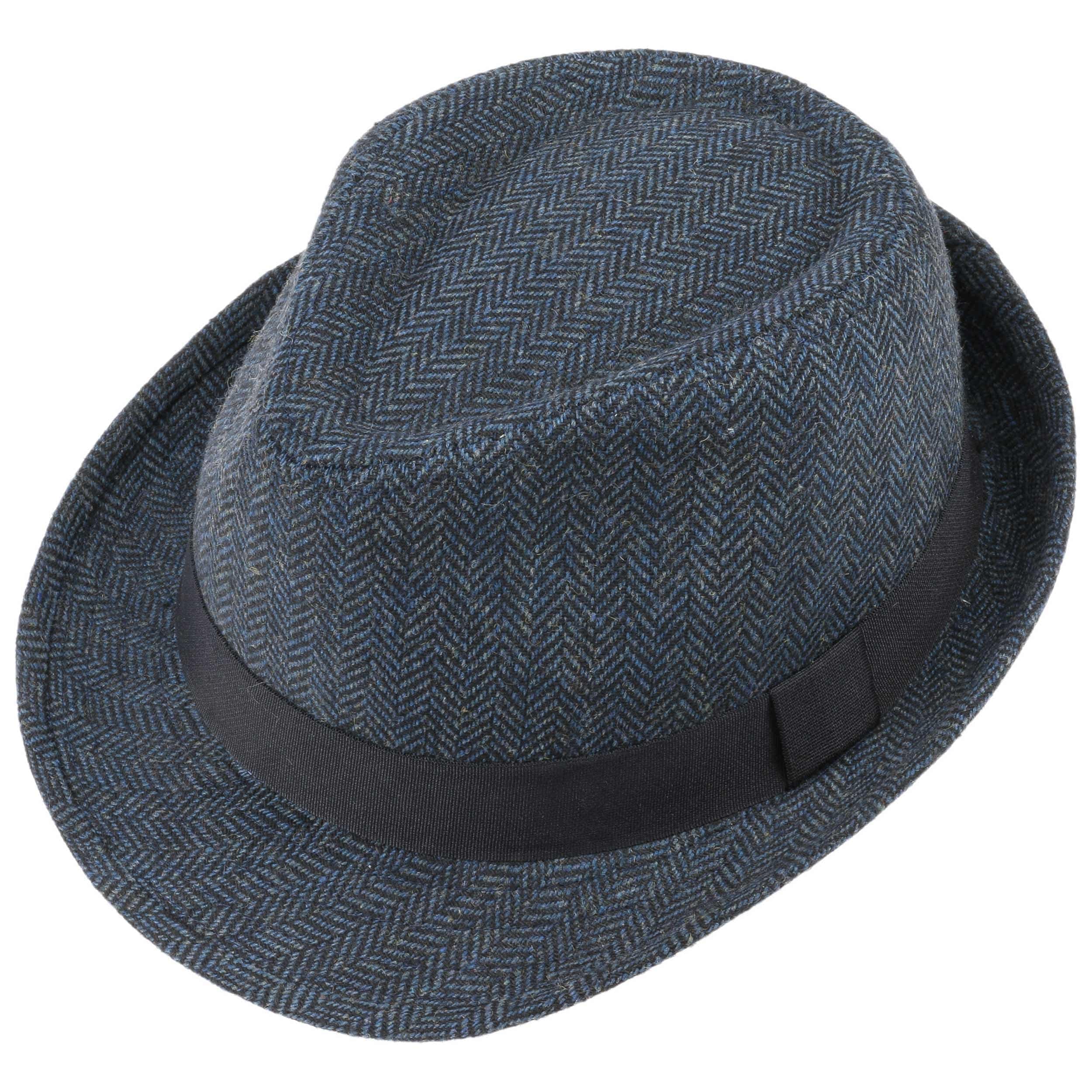 Lipodo Classic Trilby Hut Fischgratmuster Ripsband Damen und Herren Sommer Winter