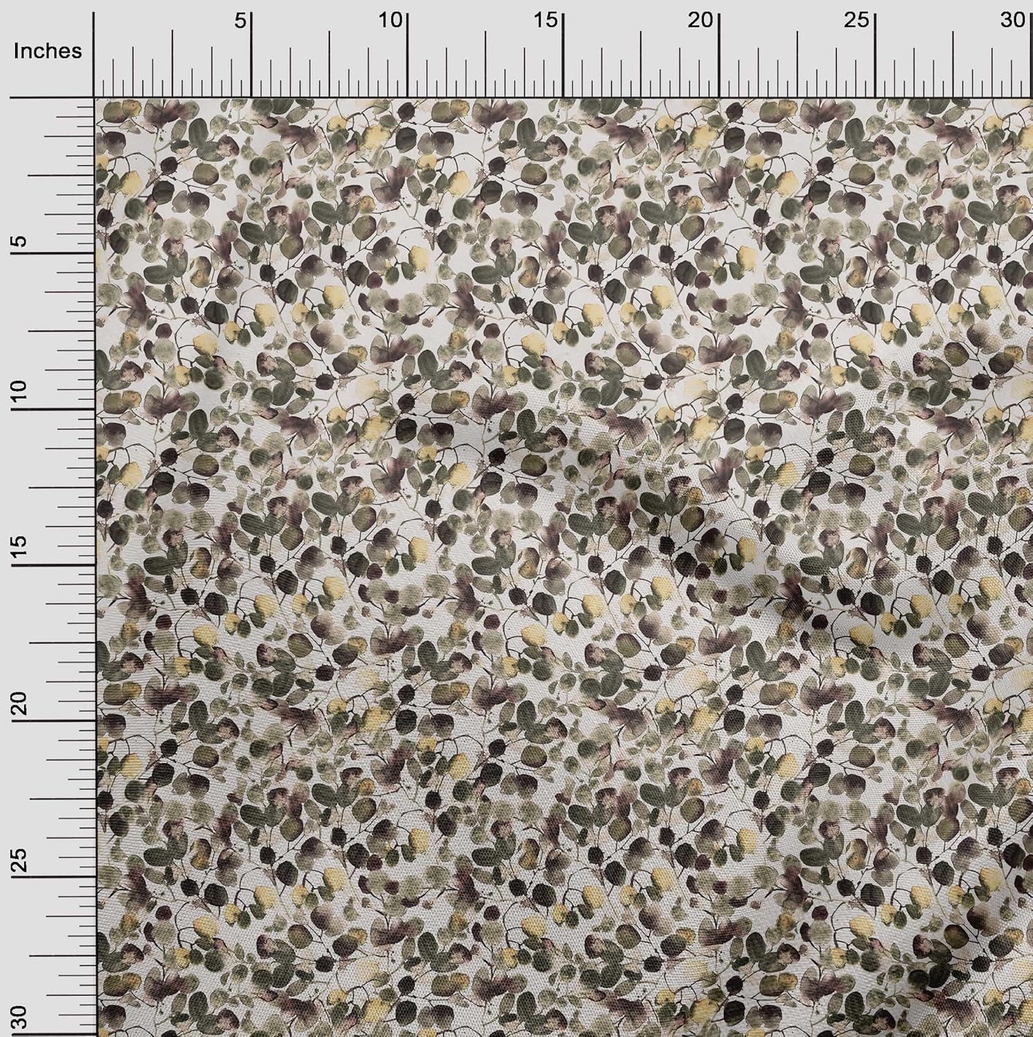 oneOone Polyester Spandex Dark Olive Green Fabric Abstract Floral DIY Clothing Quilting Fabric Print Fabric by Yard 56 Inch Wide