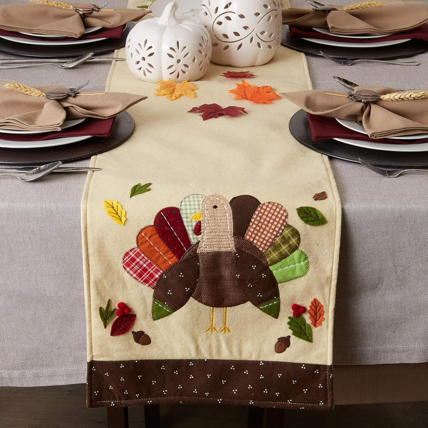 Featured Product DII Fall Basics Collection Tabletop, Table Runner, 14x64, Embroidered Turkey Buy 1 get 1 DII Fall Basics Collection Tabletop, Table Runner, 14x64, Embroidered Turkey