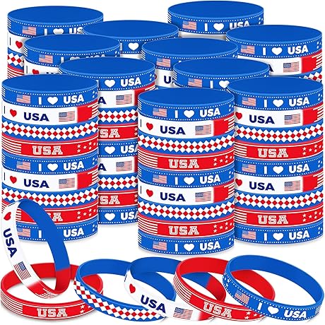200 Pcs American Flag Silicone Bracelets: A Patriotic Tribute for Independence Day