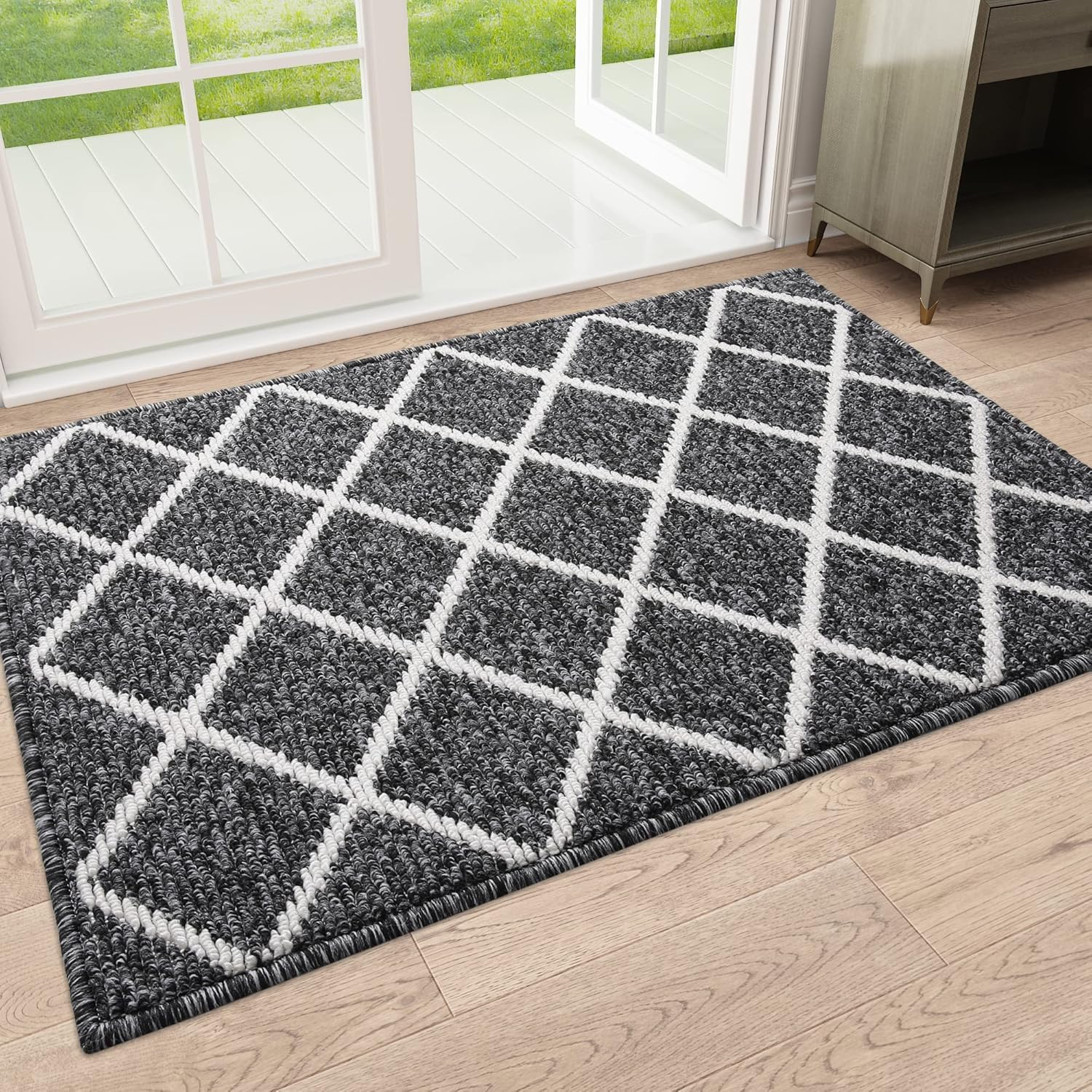 Homaxy NonSlip Doormat 43 x 76 cm, Washable Dirt Trapper Mat, Outdoor