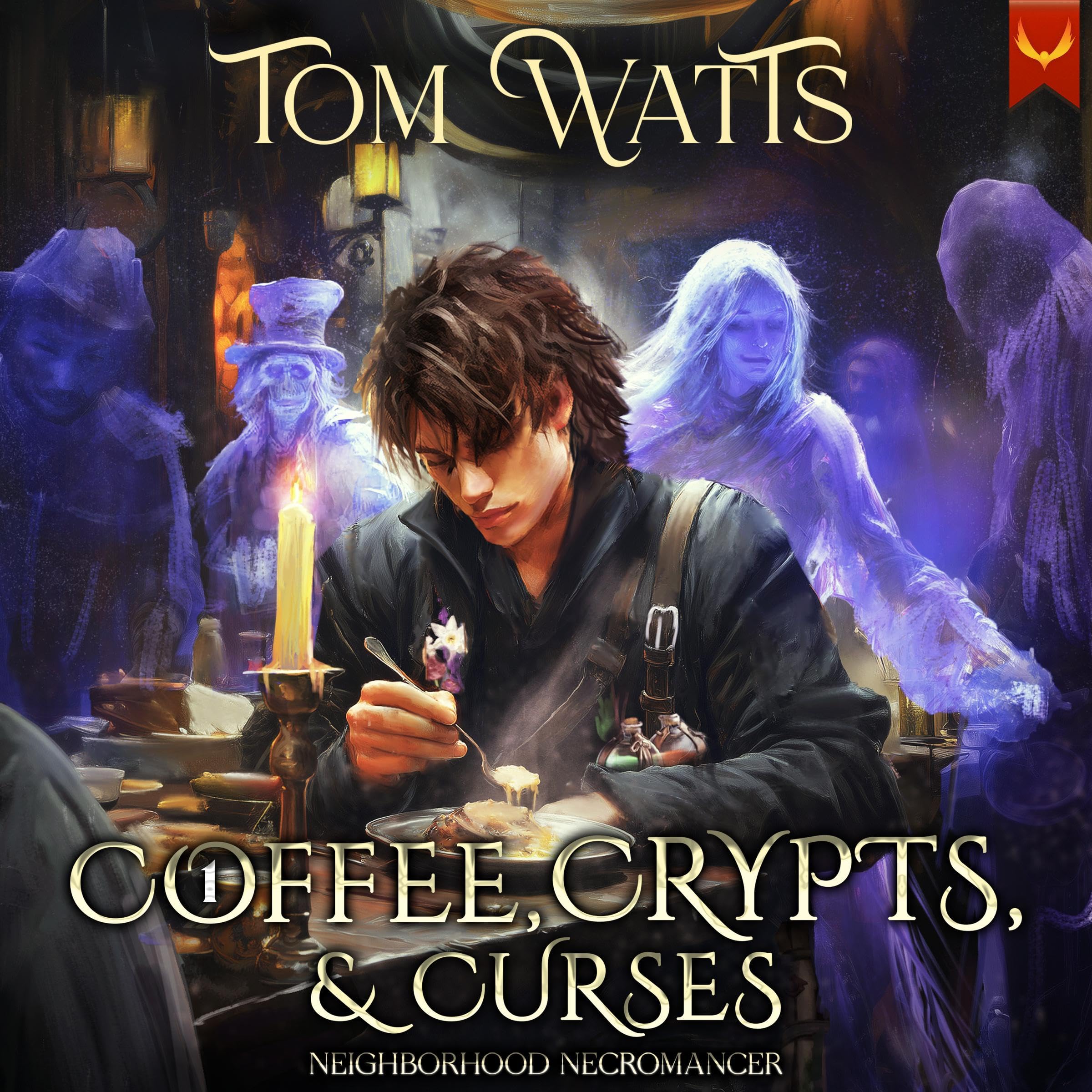 Cover art for Coffee, Crypts, and Curses
