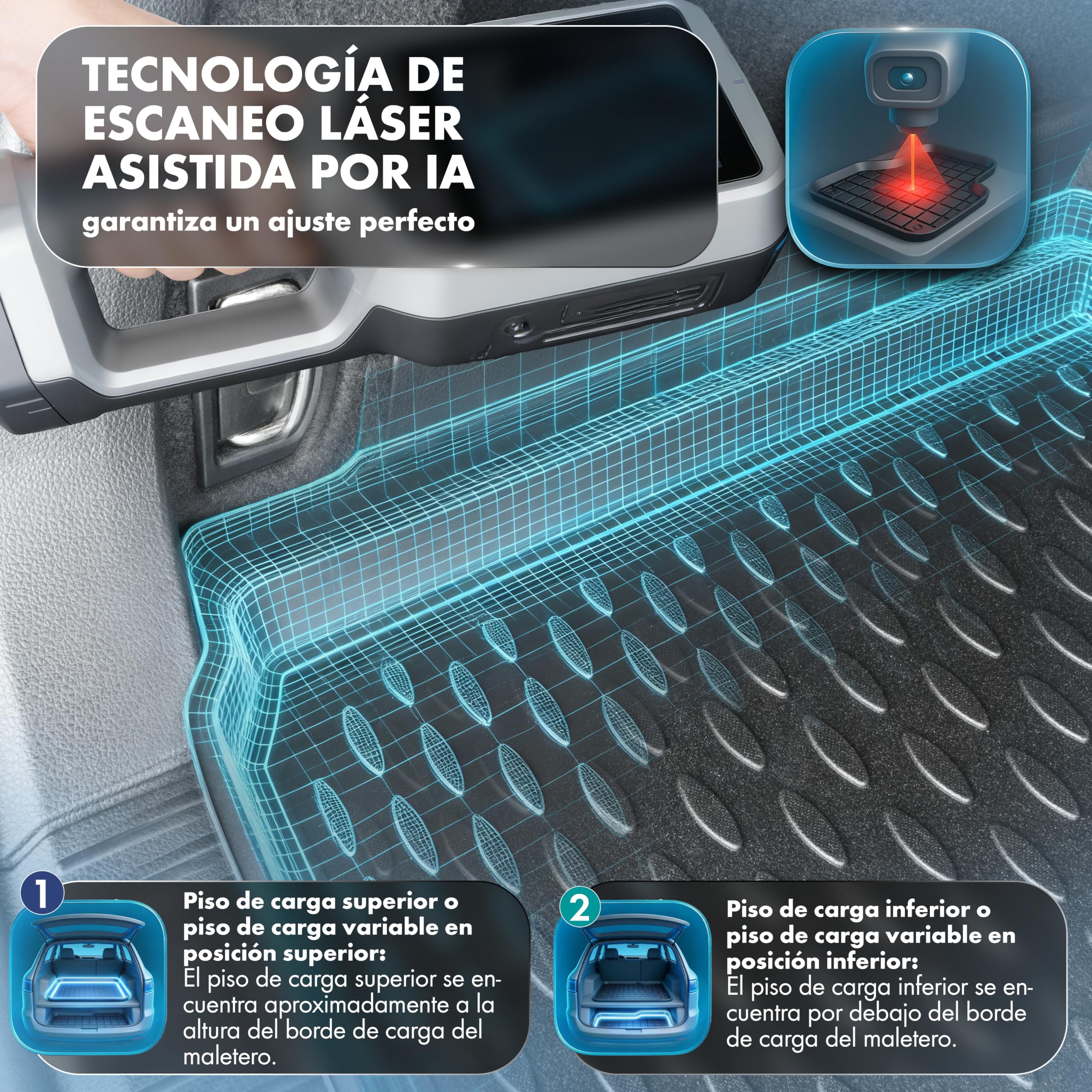 WALSER Cubeta de maletero a medida XTR compatible con Audi Q4 SUV (F4B) 07/2020-Hoy, Q4 Sportback (F4N) 06/2021-Hoy