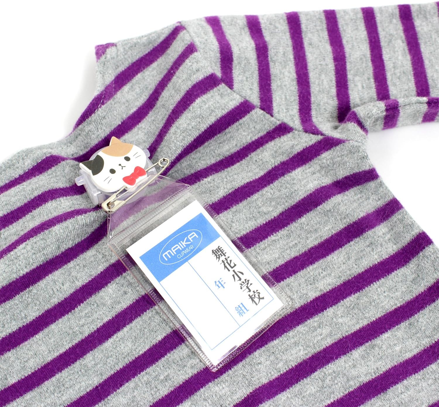 クリップウェア クリップ 名札留め 開かずピンちゃん 猫 三毛猫 CA-008MC