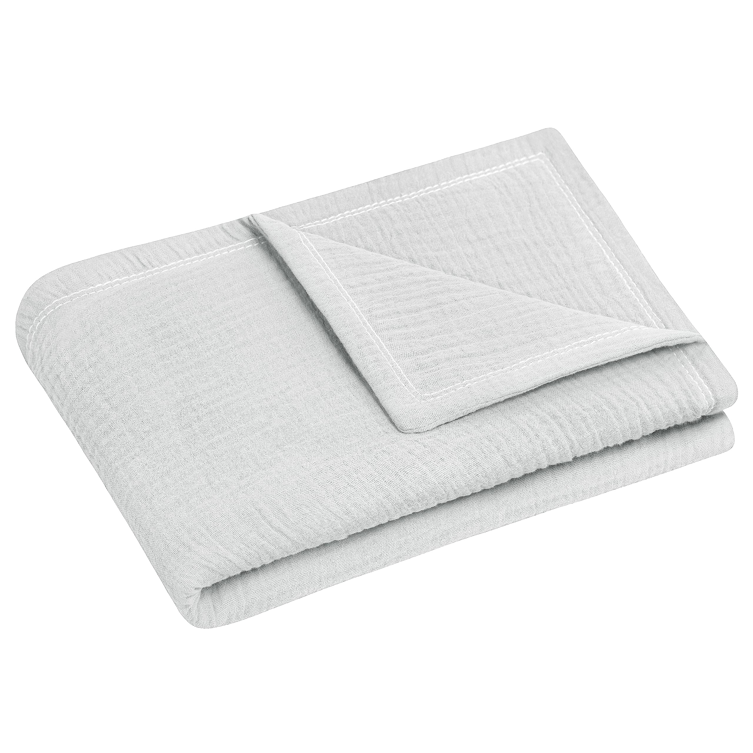 Julius Zöllner Cuddly Blanket Size 70/100, Made in Germany, 100% Cotton Muslin, Oeko-Tex Standard 100, Grey