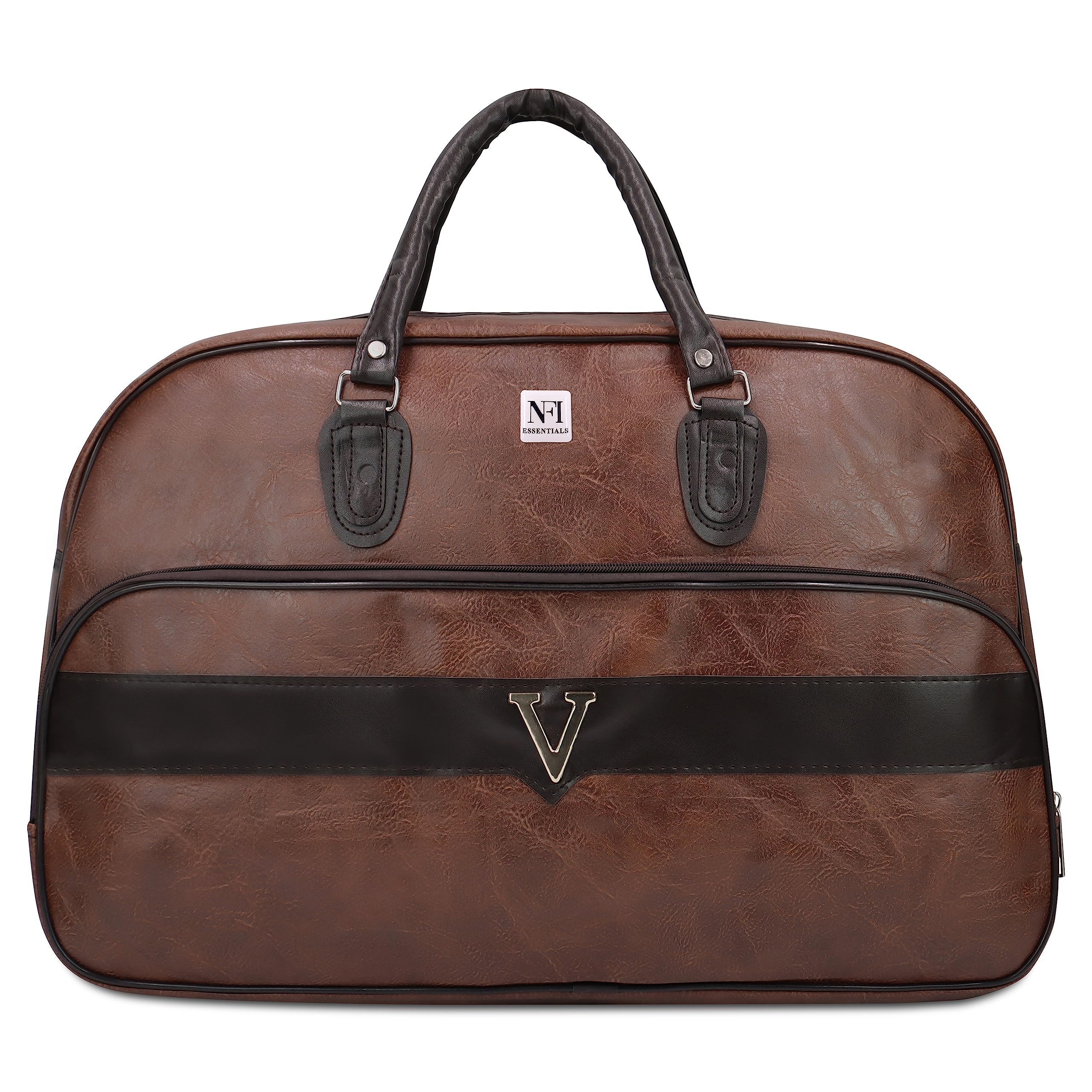 Large Leather 20 Inch Duffle Bag for Travel Men and Women's Luaggage Duffel Bags Stylish Ideal Cabin Bag Weekender Bag for Travelling Overnight Carry Bag (A-TB-6-Coffee)-image-13