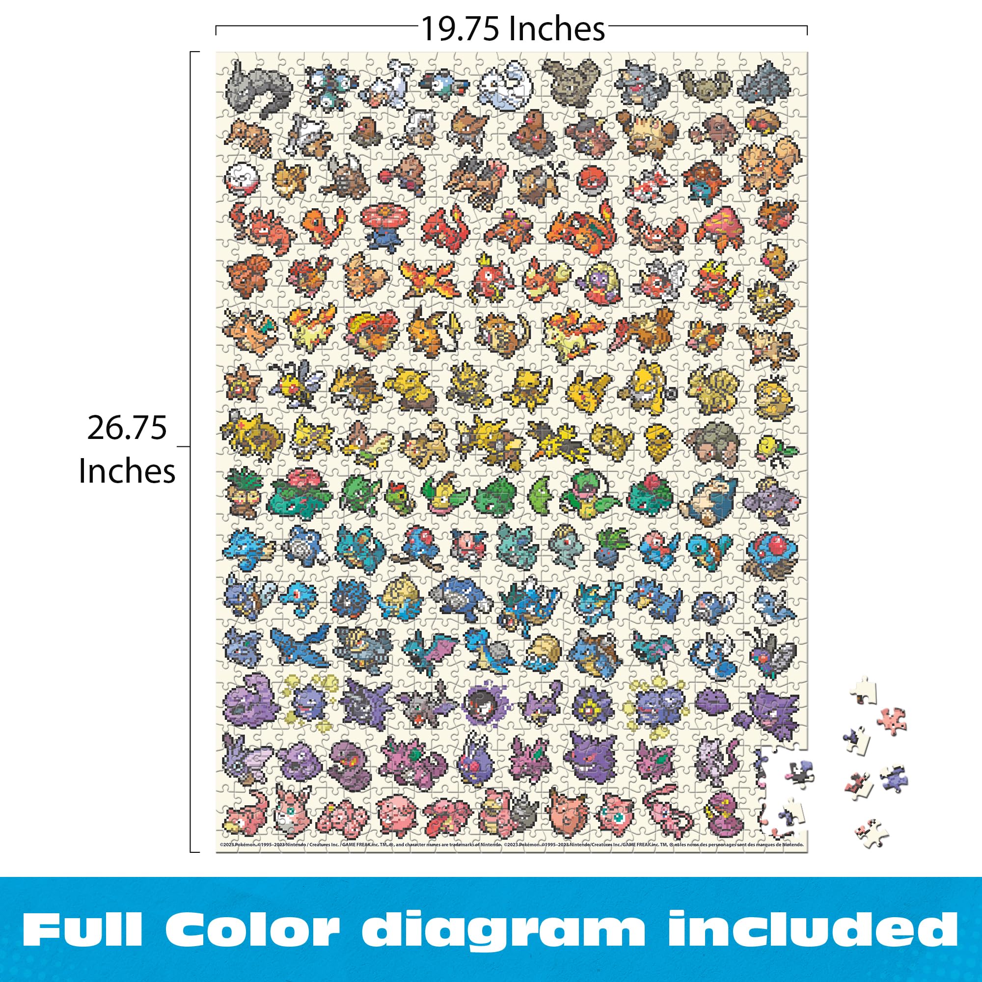 Amazon | Buffalo Games - ポケモン ピクセル レインボー - 1000ピース