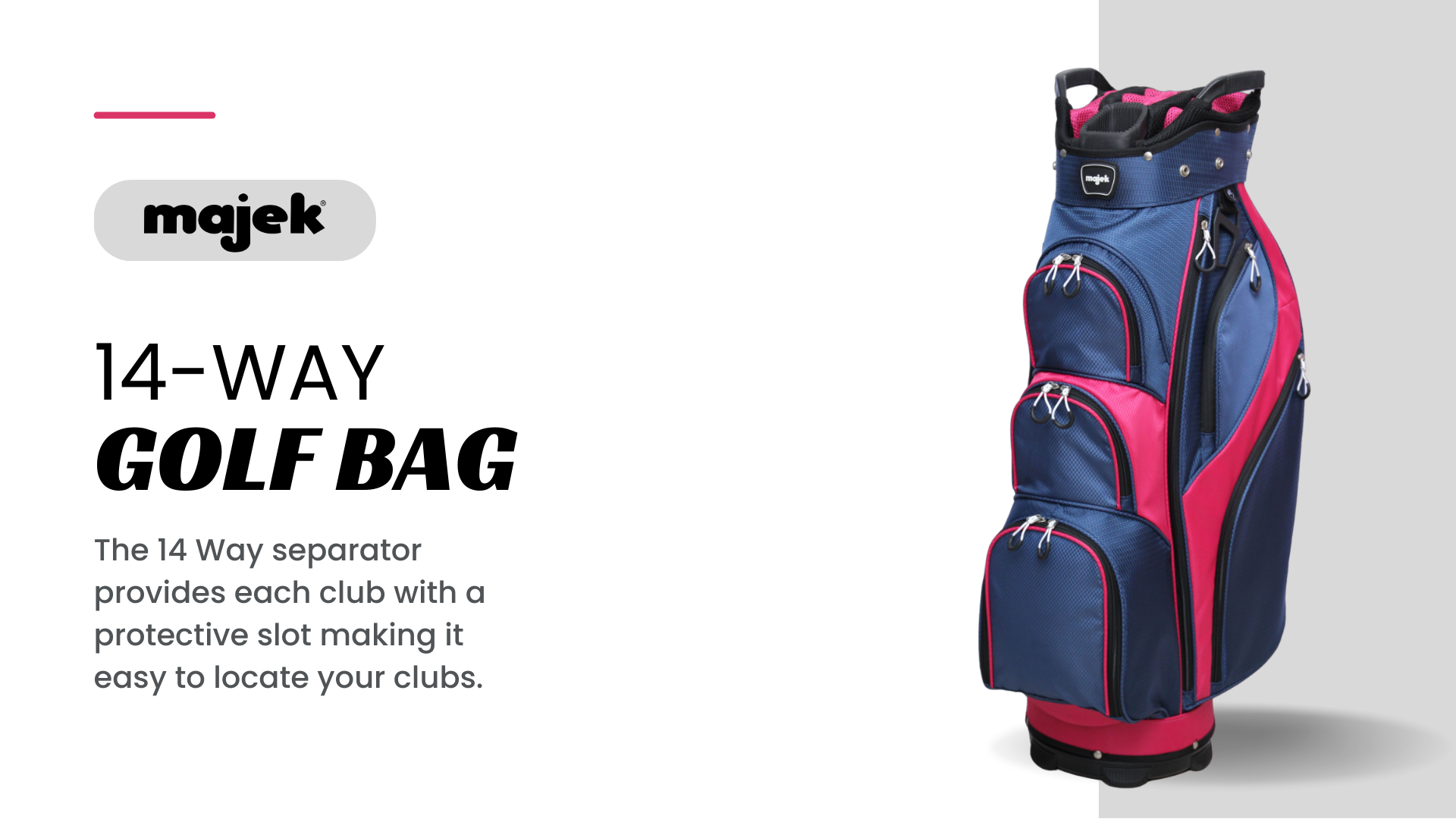 Amazon.com : Majek Premium Ladies Navy Blue Pink Golf Bag 9.5 inch