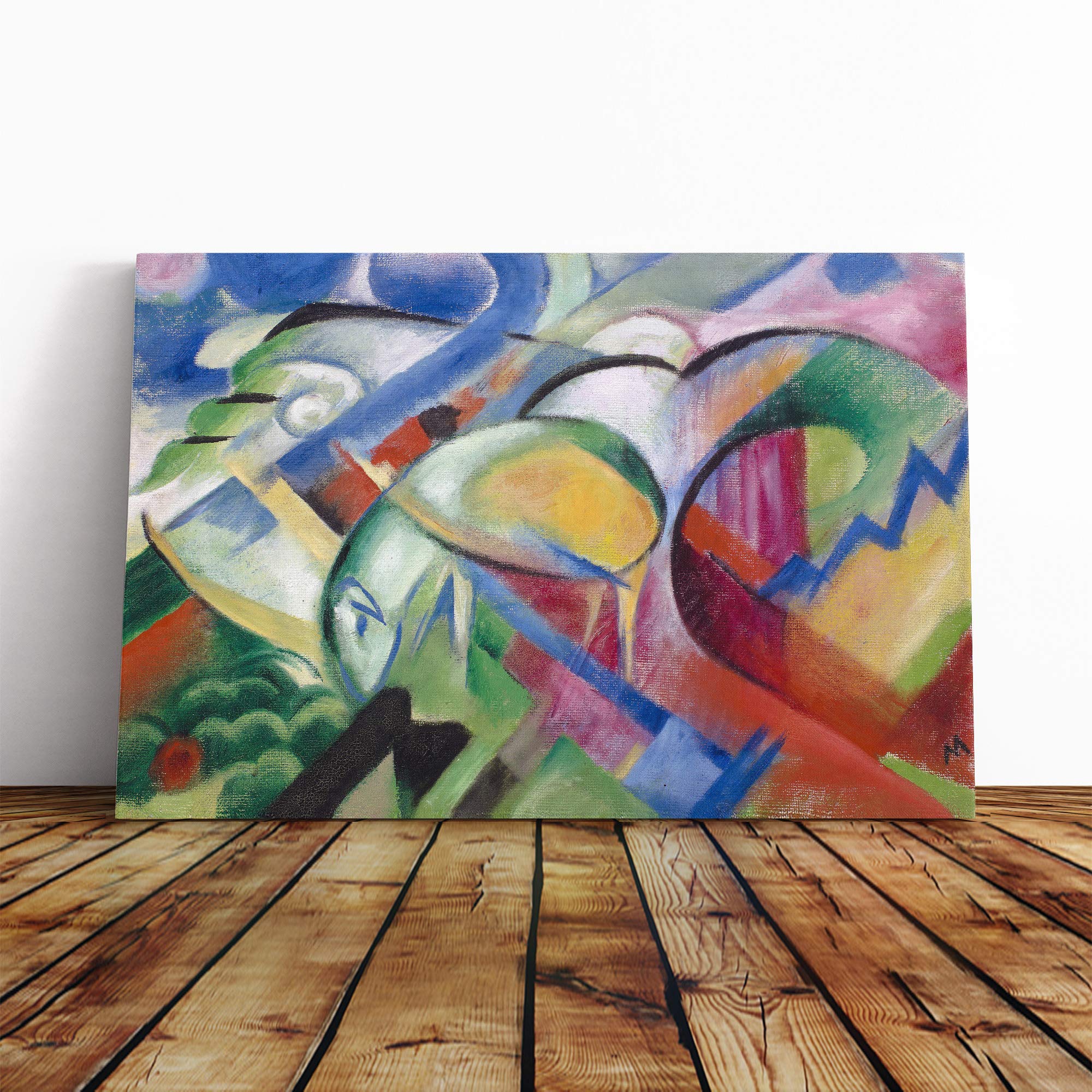 Franz Marc The Sheep Canvas Print | Gallery Wrapped 30mm Frame Wall Art | 20x14 inches | Ready to Hang | Modern Animals Picture | Living Room Bedroom Lounge Office