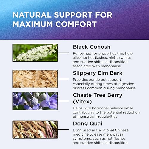 Miniatura 5 de DR. EMIL NUTRITION Suplementos para la menopausia para mujeres, alivio de la menopausia multisíntoma para sofocos, sudores nocturnos y cambios de