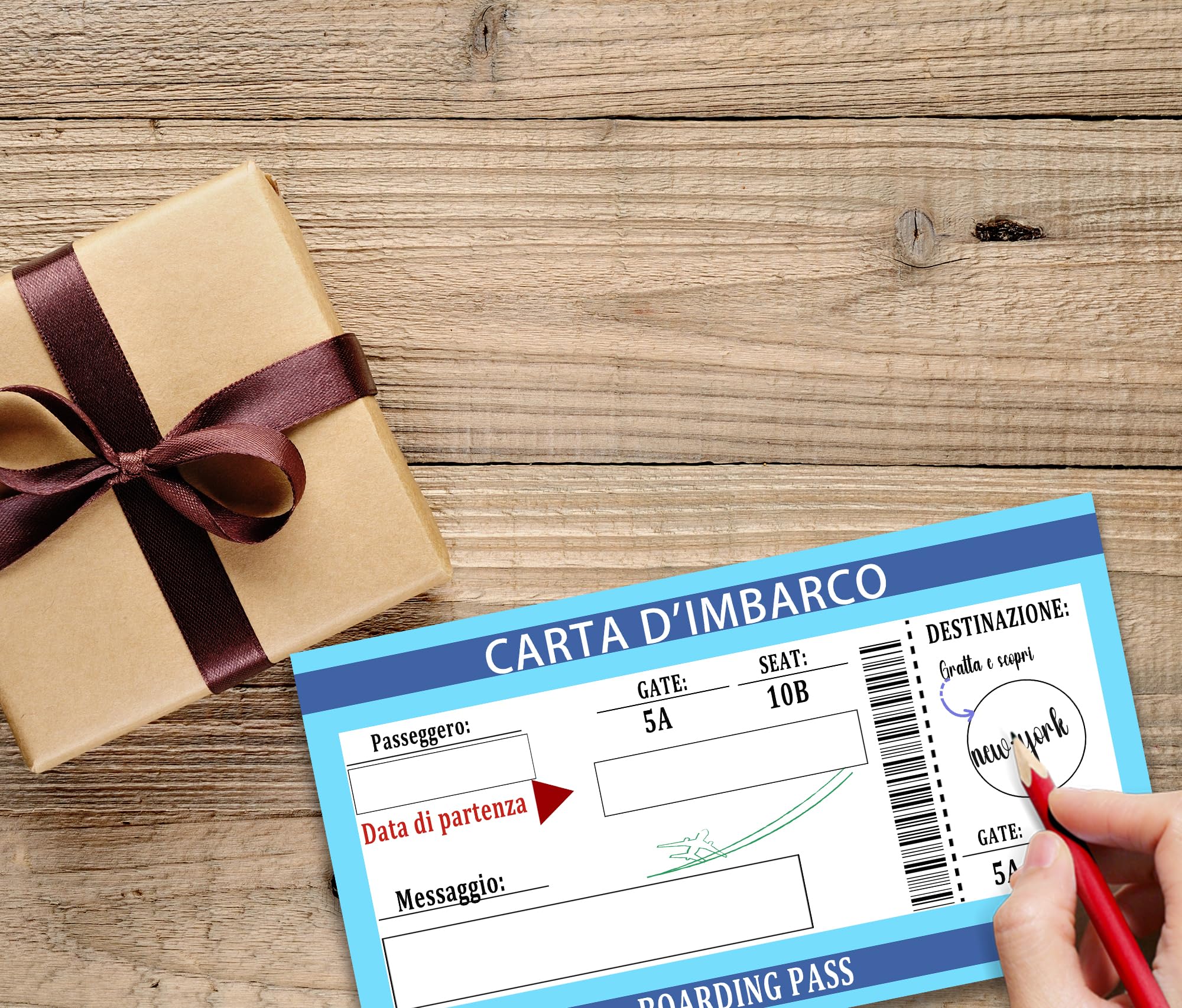 Homty Biglietto Regalo Viaggio / Biglietto Aereo Finto Regalo Da