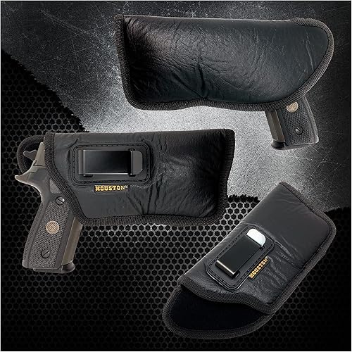 Miniatura 5 de Houston Gun Holsters - Material suave de transporte oculto de cuero ecológico  Se adapta a la mayoría de tamaños medianos y completos, como GLK