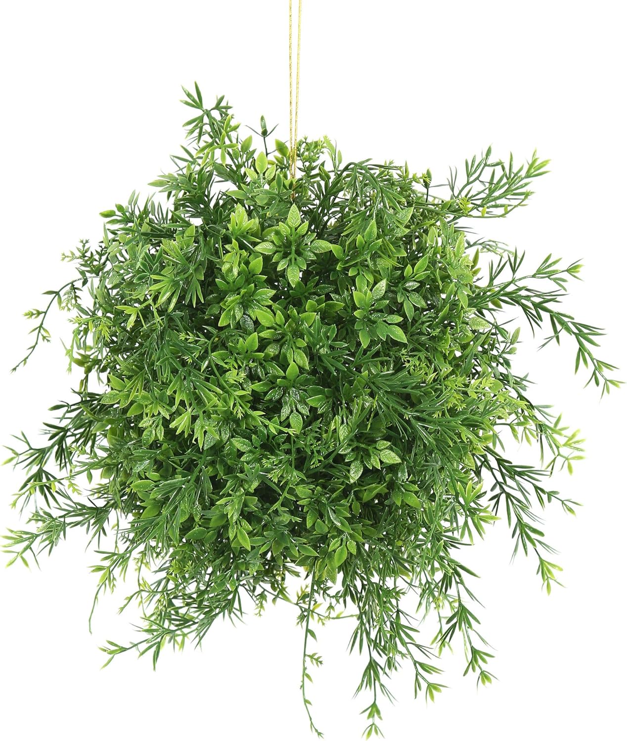 Vickerman Everyday 8" Indoor Artificial Green Mini Bamboo Leaf Ball - Wild Green Foliage - Made of Durable Polyester Greenery - Maintenance Free