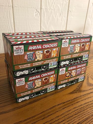 Miniatura 3 de Happy Snacks Animal Crackers - Ingredientes a base de plantas sin OMG, paquetes de bocadillos de galletas de animales, sin nueces y maní,