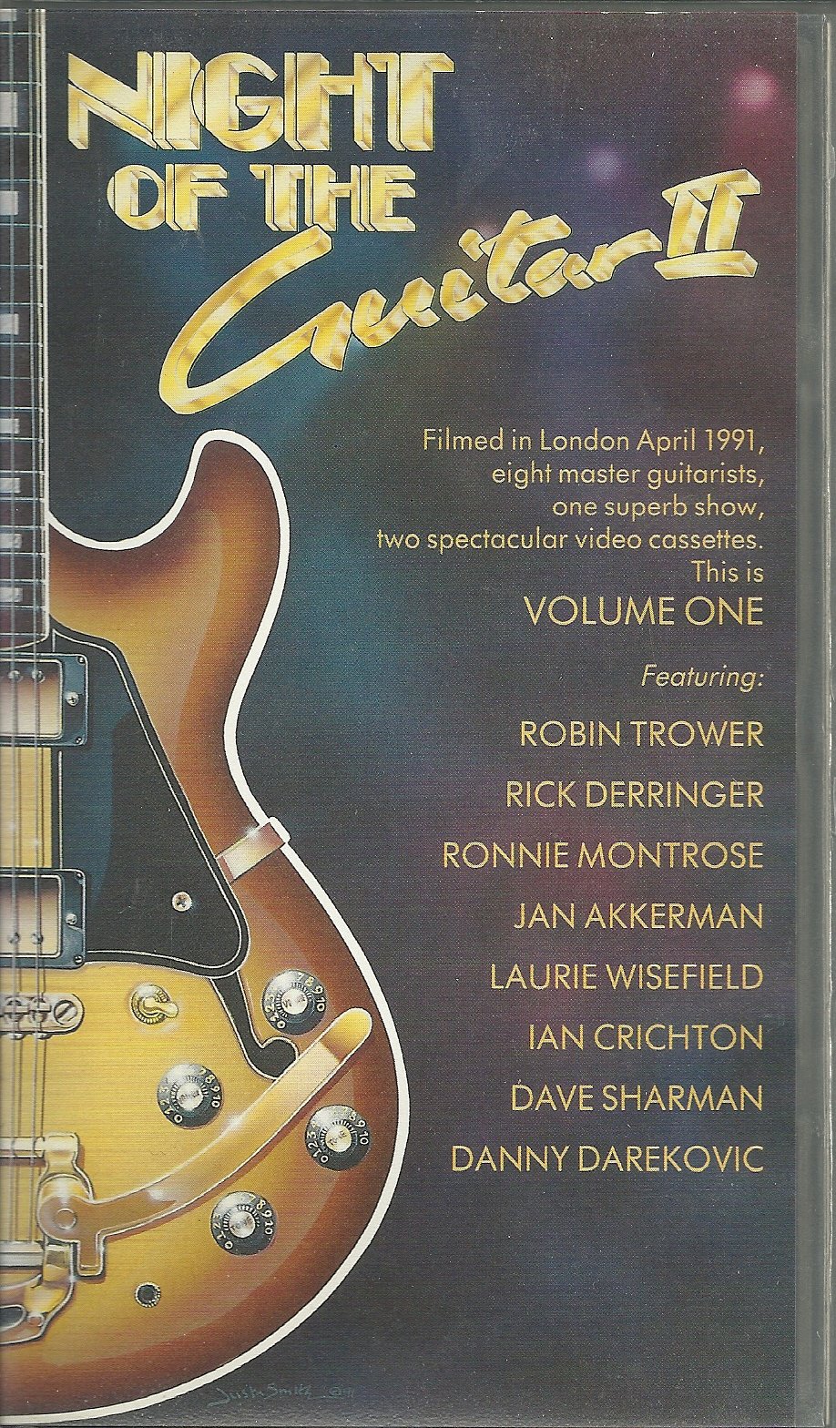 Night of the Guitar 2 Vol 1 VHS cinta de video original de concierto de rock para coleccionistas