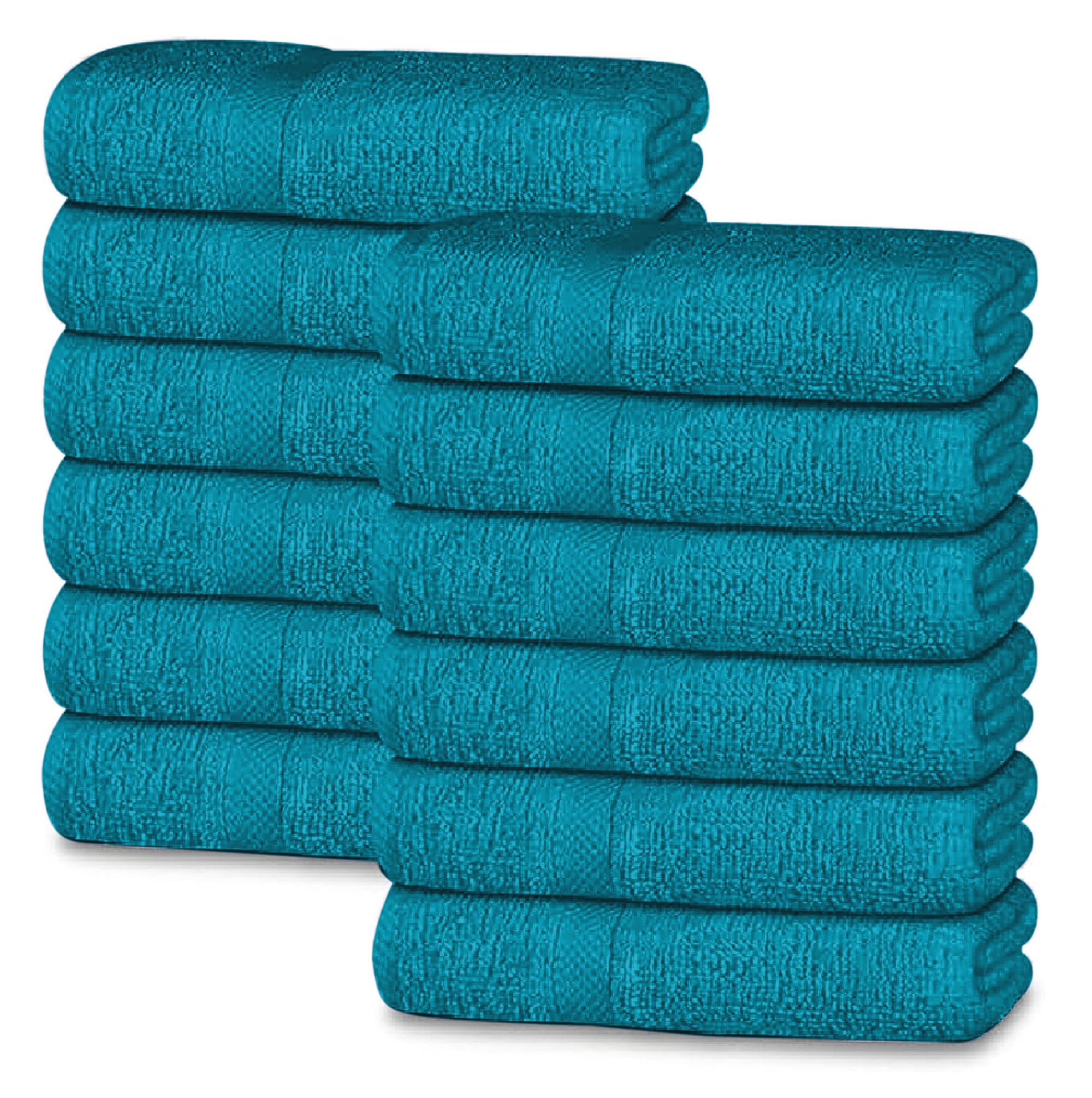 Opulent Dreams 100% Egyptian Cotton Towel Sets – Soft, Absorbent, Quick-Dry – Includes Bath Sheets, Bath Towels, Hand Towels, Flannels – Luxuriously Easy to Wash (Teal, Guest Towel (Pack of 12))