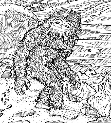 Miniatura 2 de Ambesonne Bigfoot - Juego de funda de edredón, diseño de muñeco de nieve en las colinas dejando huellas detrás de él, juego de cama decorativo de 3