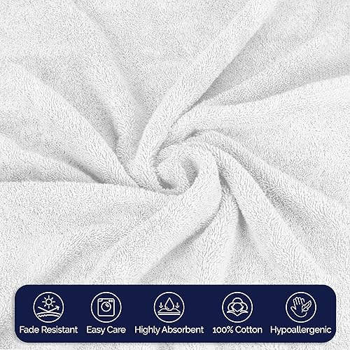 Miniatura 8 de Elegant Comfort Juego de 6 toallas de algodón de alta calidad, incluye 2 toallas faciales, 2 toallas de mano y 2 toallas de baño, 100% algodón