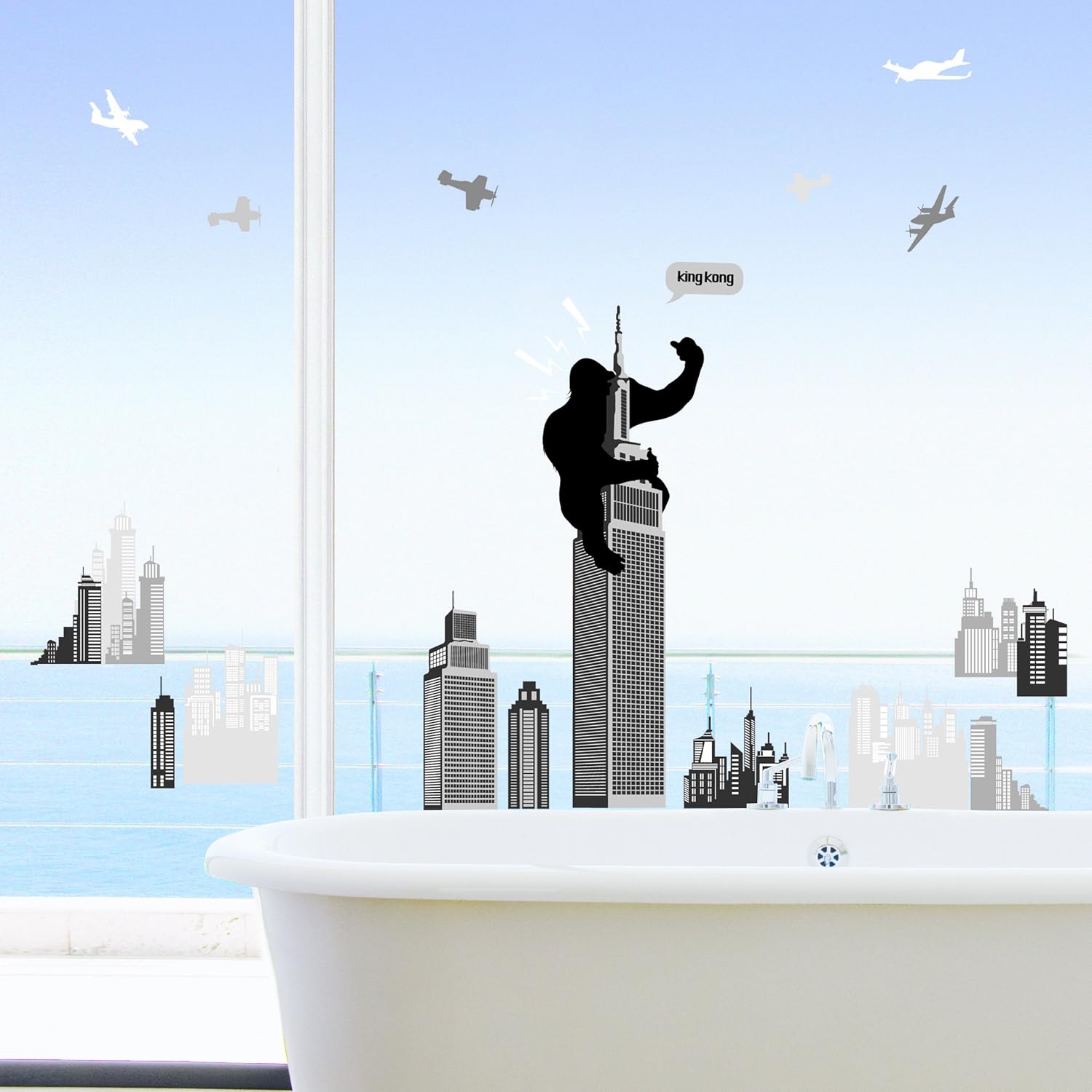 King Kong Empire State Building Mural Wall Stickers Home Art Deco