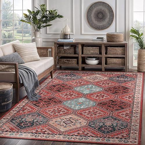 Miniatura 71 de CAMILSON Alfombra moderna de lujo de 8 x 10 pies, estilo vintage, abstracto, suave, de pelo medio, resistente a las manchas, fácil de limpiar, no