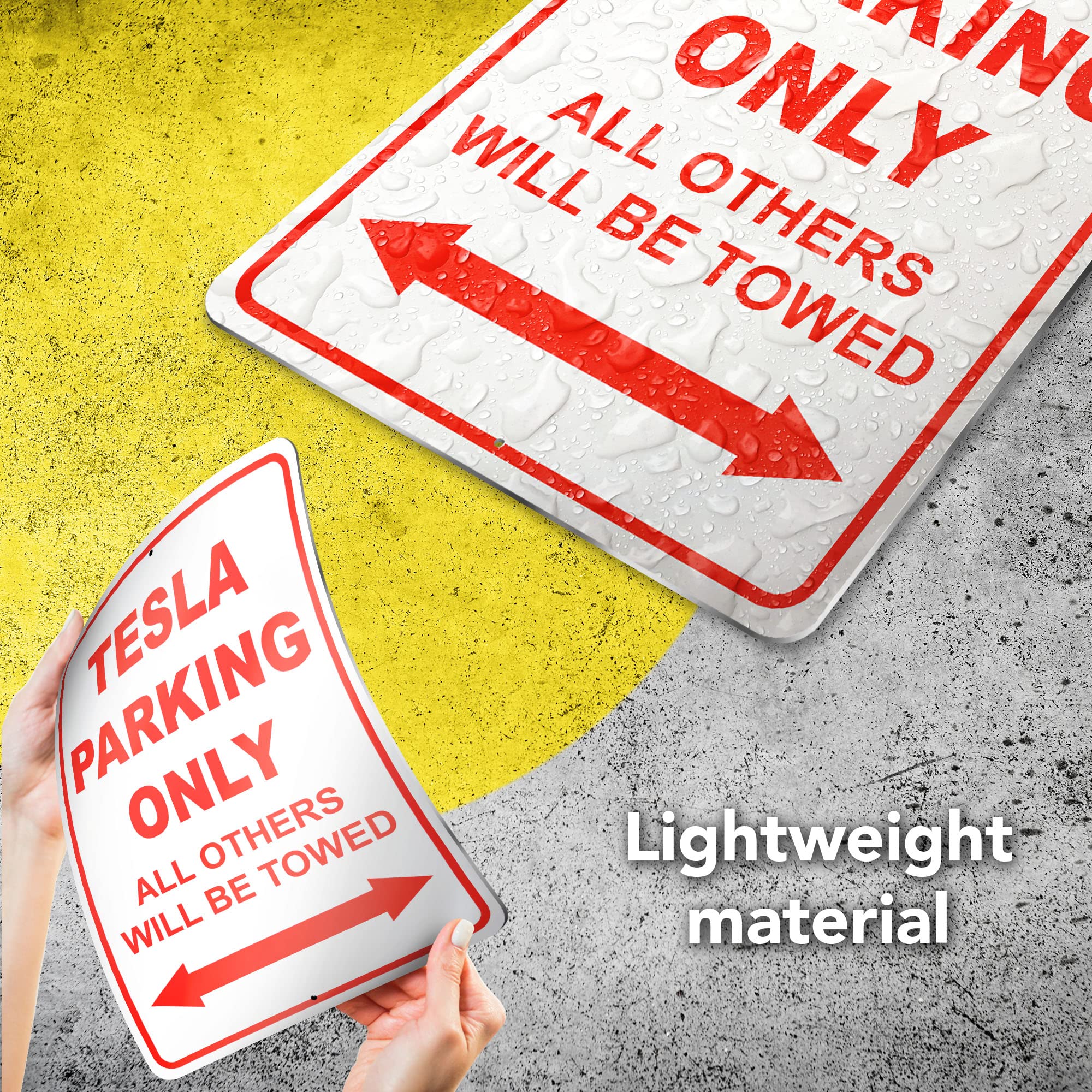 Tesla Parking Only Schild – 20,3 x 30,5 cm, Aluminium Tesla Garagenschilder