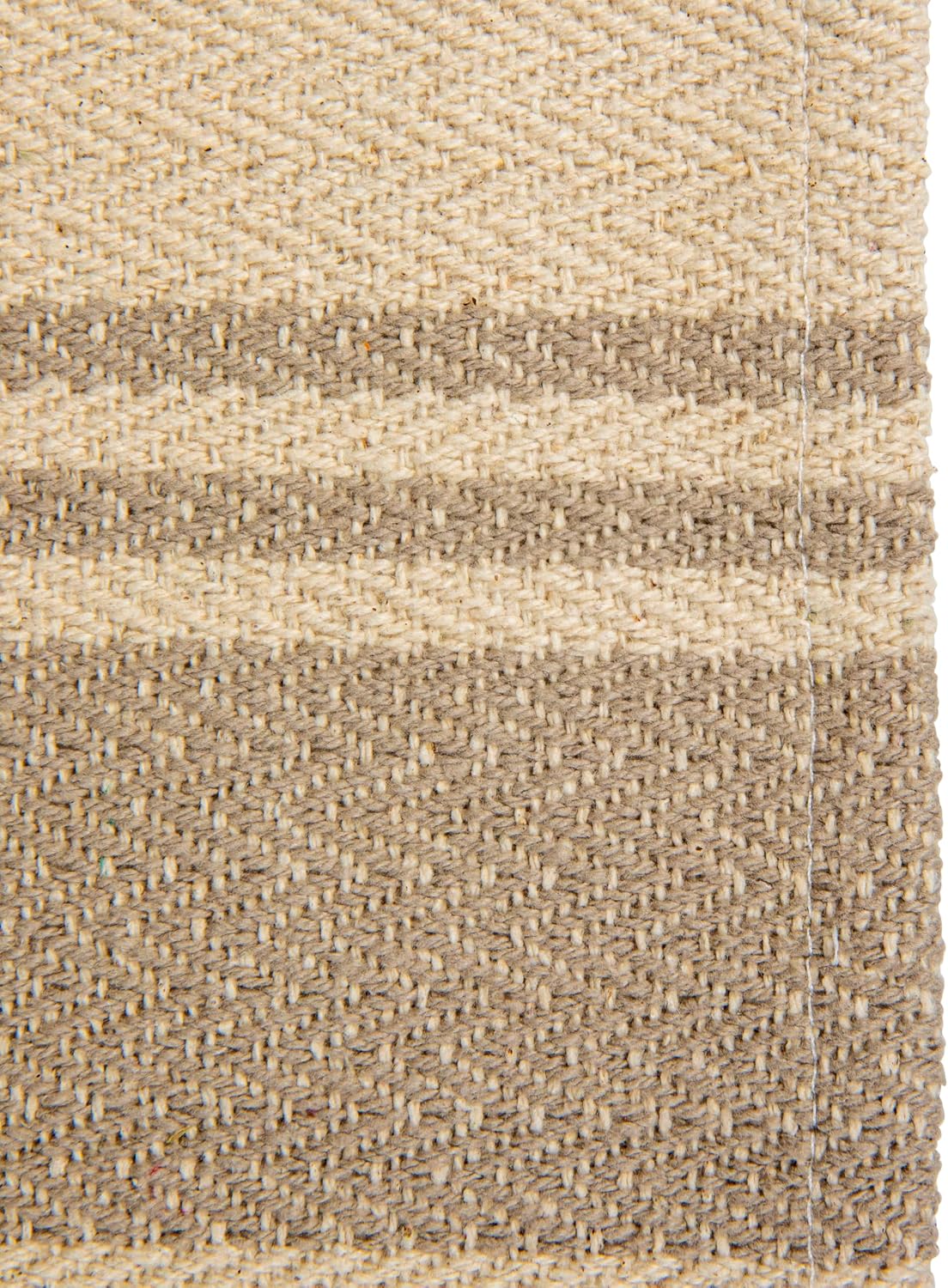 Creative Co-Op Canvas Table Runner with Khaki Stripes