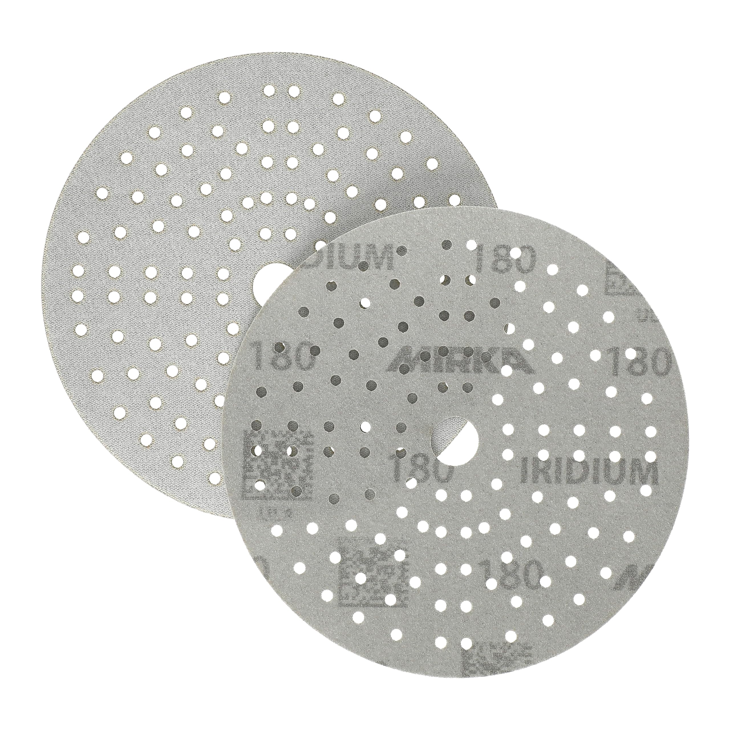 Mirka Schleifpapier Iridium Ø 150 mm Klett 121-Loch Korn 180 100 Stk | Premium-Schleifpapier Korn 180 für Lack Spachtel Grundierung Holz Stahl Kunststoff vielseitig einsetzbar