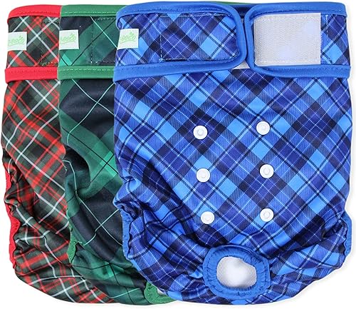 wegreeco Pañales lavables para perros (paquete de 3), pañales altamente absorbentes para perros hembras, pañales para perros en calor o micción