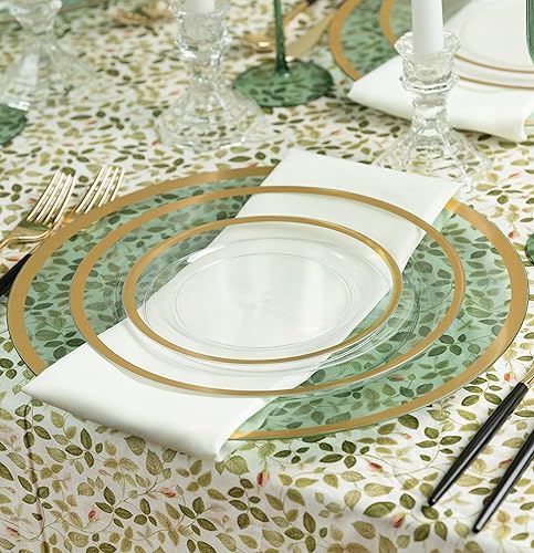 Miniatura 5 de PLASTICPRO Plastic Pro - Paquete de 8 platos de carga de 13 pulgadas borde negro cargadores de plástico transparente platos de servicio grandes