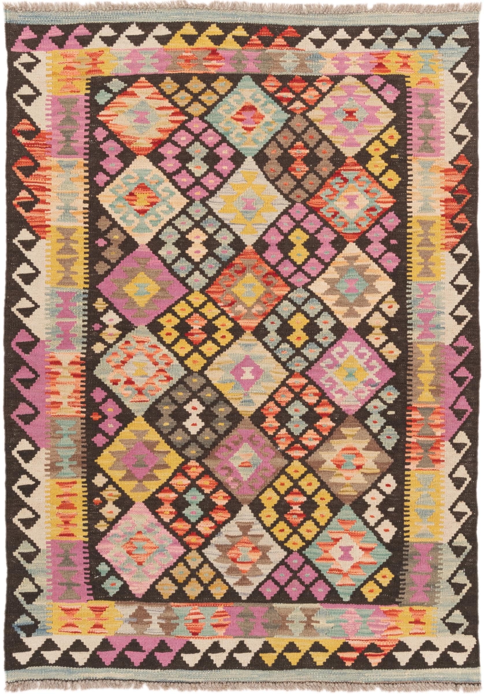 Tapis laine Kilim Afghan idéal pour réchauffer l'ambiance de votre salon