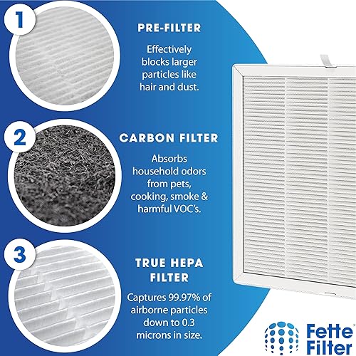 Miniatura 4 de Fette Filter - Filtros de repuesto E-300L Premum True HEPA H13 compatibles con MOOKA y MOOKA FAMILY E-300L purificadores de aire para habitaciones