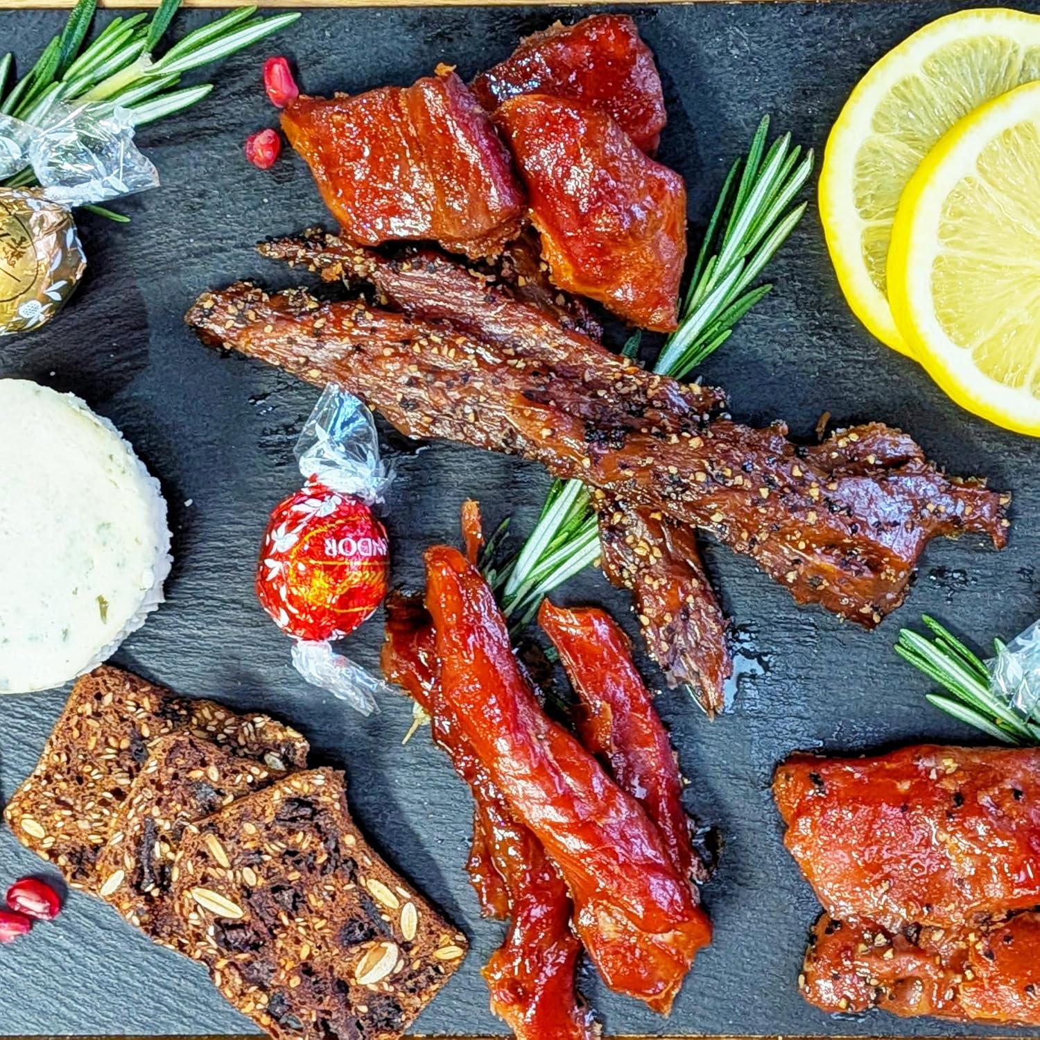 Premium Smoked Salmon Holiday Gift Box – 4 Types of Wild Canadian Smoked Salmon with Crackers, Chocolates & Boursin Cheese – Gourmet Christmas Gift Basket for Seafood Fish Lovers