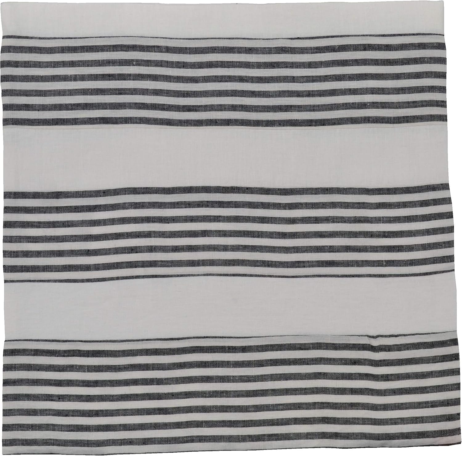 Luxury French Farmhouse Linen Damask White and Black Striped Euro Shams 26x26 Square Pillow Cover Ticking Small Thin Pin Stripe Sofa Throw Accent Decorative Couch Reversible Covers Case