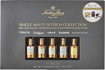 Anthon Berg 15-Piece Single Malts Scotch Collection Assorted Chocolates Set