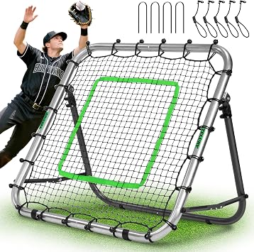 Baseball Rebounder Net 3x3 ft Softball Pro Fielding Pitchback Trainer