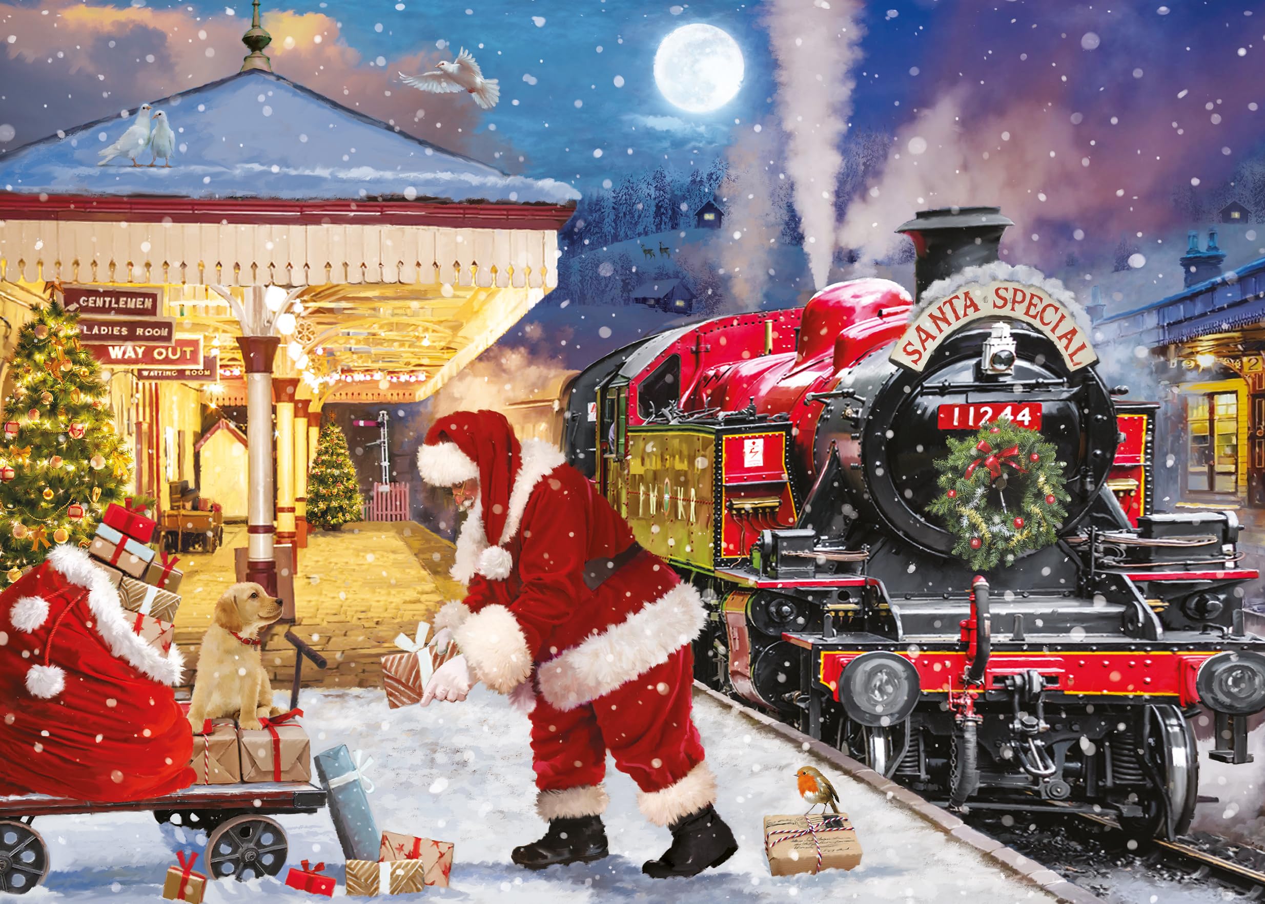Otter House Gift Jigsaw Puzzle 1000 Piece - Midnight Delivery, Multicolor